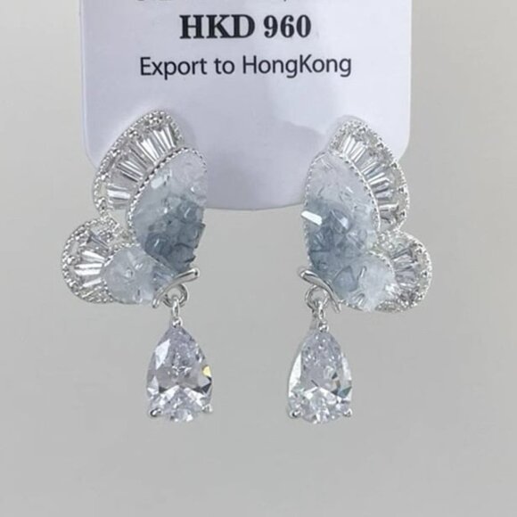 Jewelry - Blue Butterfly Crystal Zircon Earrings